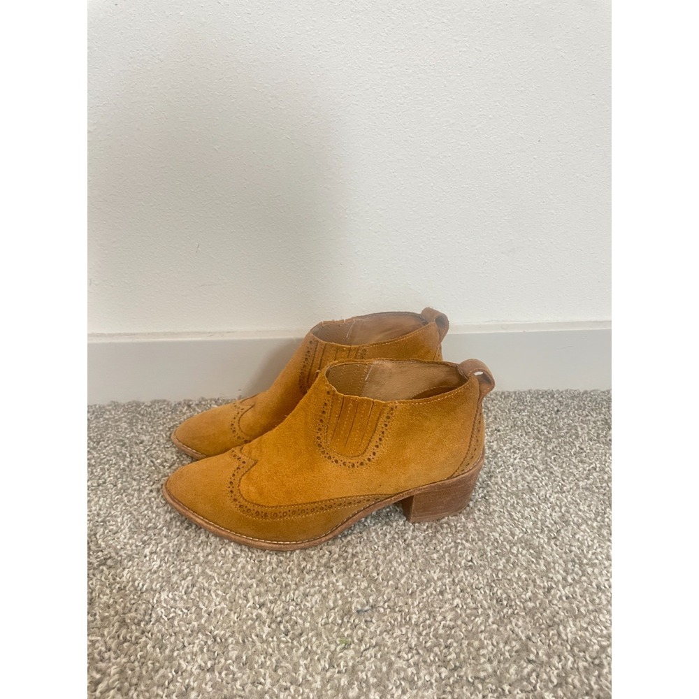 Madewell Booties Grayson Ankle Boots Suede Boho Chelsea Western Women 8.5 Tan